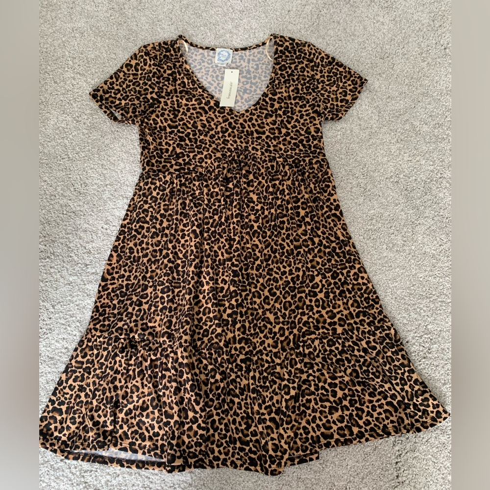 Blue Rain Francesca’s Leopard Print Dress 
NWT medium